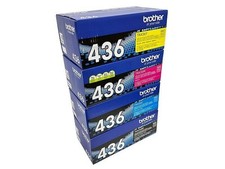 Brother TN436 Toner Cartridges 4 Pack Black Cyan Magenta Yellow Genuine OEM New