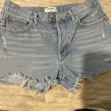 Agolde Parker Vintage Cut Off High Rise Distressed Denim Jean Shorts Size 28