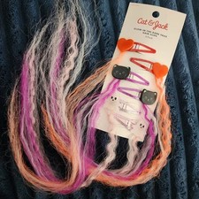 Cat Jack Glow in Dark Faux Hair Clips Halloween - NWT