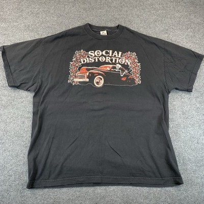 Vintage Social Distortion Band Tee Size XXL Skeleton Hot Rod T-shirt