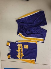 Lakers Kobe Bryant 8 Jersey Shorts Set Youth Size M 7-8 Purple Gold Basketball