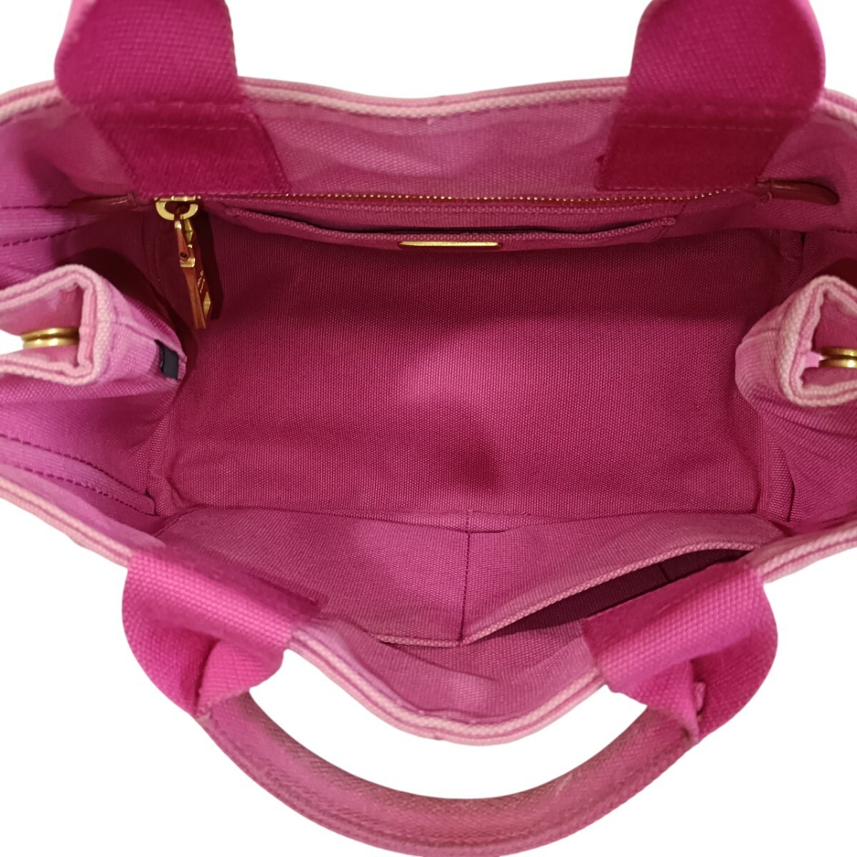 Prada Canapa Pink Canvas Shoulder Bag Vintage Authentic thumbnail 8