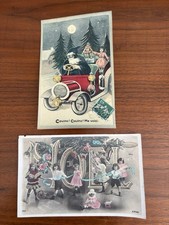 2 Antique French Postcards Christmas Automobile Moonlight Post Chteau A Blois 2 Antique French Postcards Christmas Automobile Moonlight Post Chteau A Blois