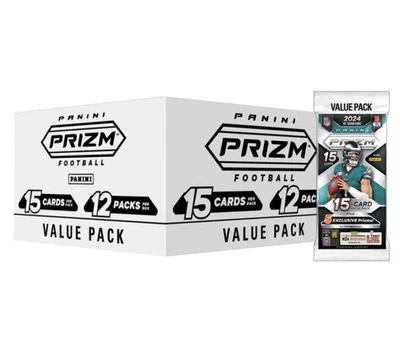 2024 Panini Prizm Football Cello Fat Pack Factory Sealed Box 15 Cards-12 Pack