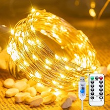 USB Twinkle LED String Fairy Lights 33ft 100LED Copper Wire Party Remote