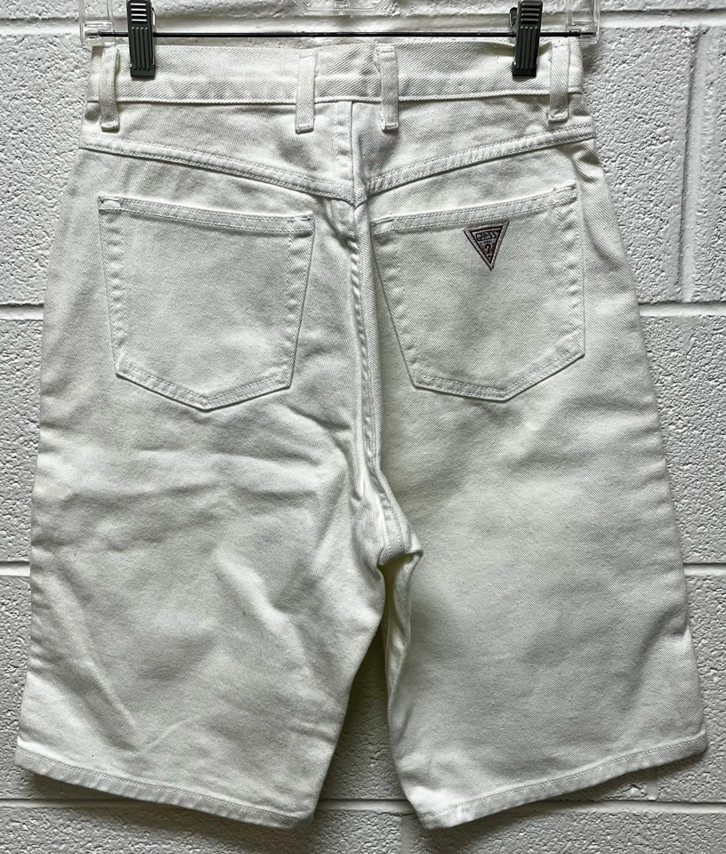 Pantalones Cortos Guess De Colección Blanco Denim Años 80’s 90’s Talla 28 Festival Rave Spring NUEVOS NUEVOS CON ETIQUETAS Foto 3 de 4