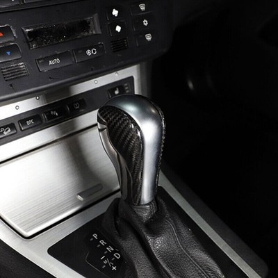 Real Carbon Fiber Gear Shift Knob Head Cover Trim Fit For BMW X3 X5 E60 E83 E90