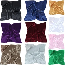 10 PCS Mixed Set Scarf 20 inch x 20 inch,Fashion Square Satin Neck Scarf Head sc