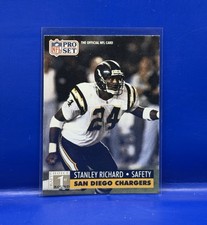 Stanley Richard 1991 Pro Set 738 San Diego Chargers Rookie Football Card RC. rookie card picture
