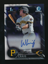 2016 Bowman Chrome 1st Will Craig Auto #CDA-WC Autograph Prospect Pirates