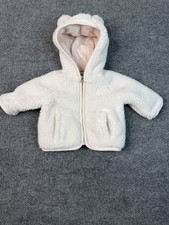 Ralph Lauren Baby Sherpa Fleece Jacket 3M Pink Hooded Bear Ears Zip Up