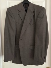Circle S Men's Western Blazer 44R Brown Tweed, Single-Breasted