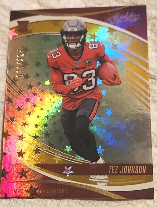 2025 Tez Johnson Panini Absolute Gold Stars Rookie Refractor /325 #184 SP RC