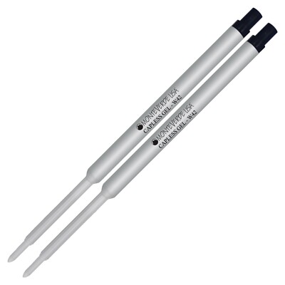 2X-Monteverde W42 Capless Gel Ballpoint Refill to Fit Waterman Ballpoint, Black