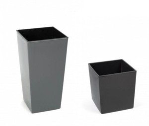 2x Pflanzkübel 40x40 groß Blumenkübel eckig Pflanzgefäß hochglanz mit