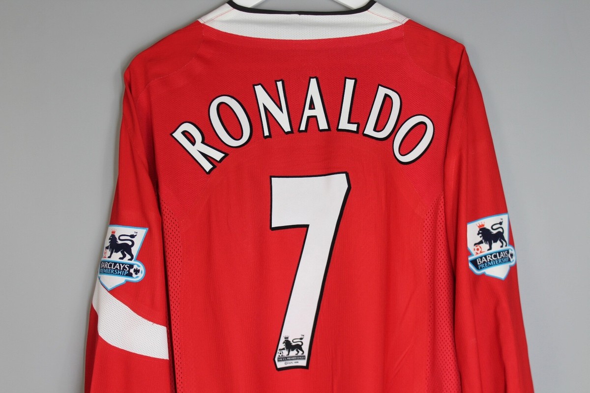 ウェア Manchester Utd 2004 CL RONALDO 7 + Patch RONALDO #7 MANCHESTER UNITED 2002 2004 ORIGINAL HOME Jersey