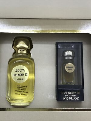 VTG GIVENCHY III Eau de Toilette 1/2fl Pure Parfum 1/15fl Paris