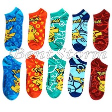 Pokemon PIKACHU PIKA Design Mix  Match No-Show Low Cut Socks 5 Pair Pack NEW