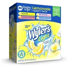 Wyler's Light Singles to Go Powder Packets Water Drink Mix Variety Pack 40 Count