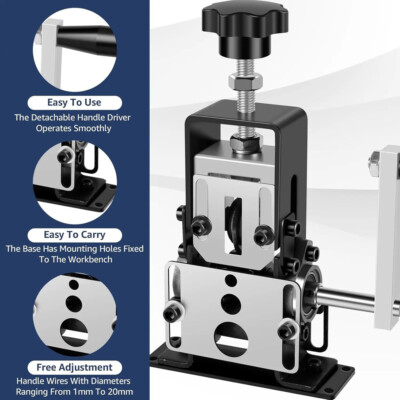 Manual Electric Wire Stripping Machine Cable Stripper Crank Scrap Copper Cutter