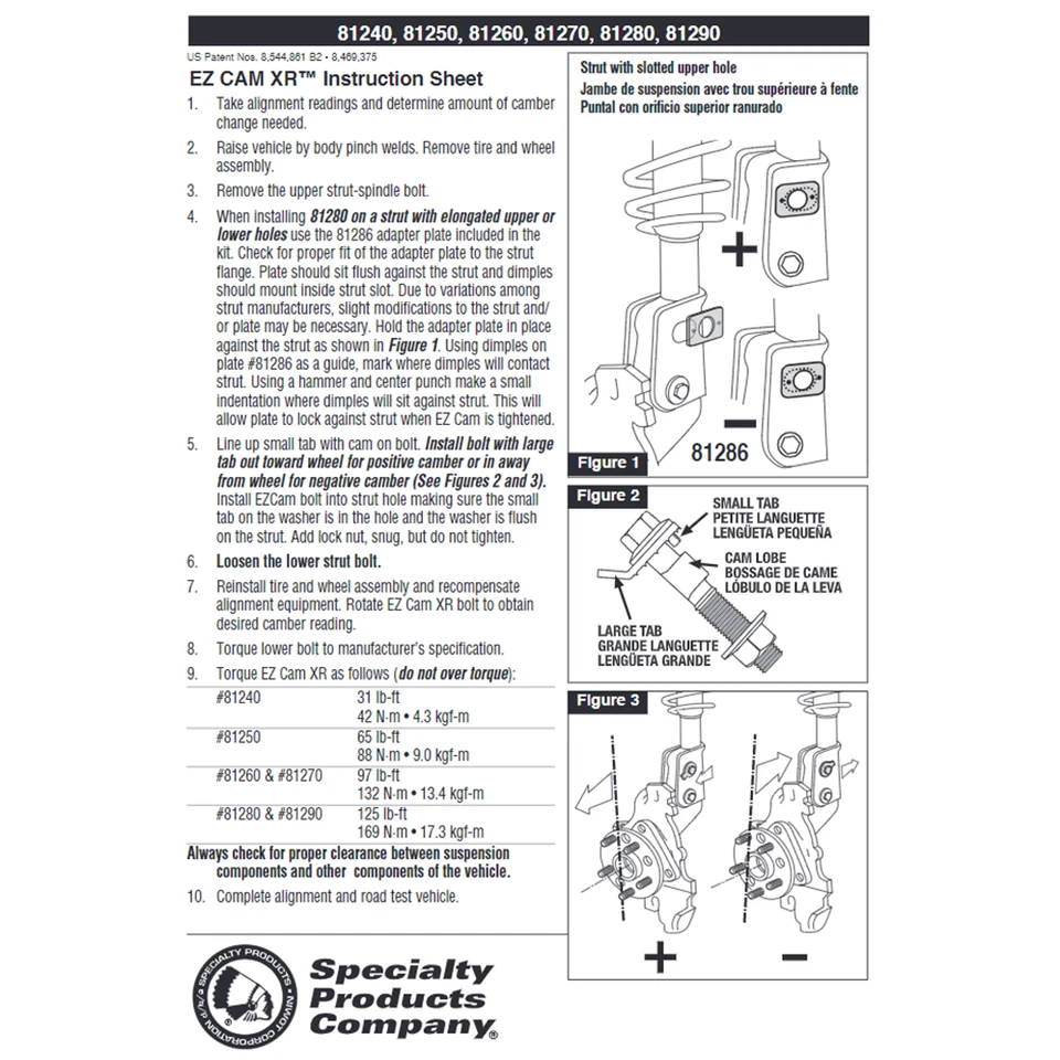 SPC EZ Cam XR Adjustable Camber Bolts 17 mm Pair For Toyota Lexus Pontiac #81290 - Image 4 of 4