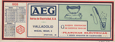 Drying paper from AEG Ibérica de Electricidad, S.A. Valadolid, Miguel Iscar, 3.