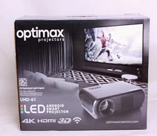 Optimax Smart Projector UHD-61 4K & Zero Edge HD90 Screen&Theater System NEW!