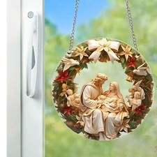 Christmas Nativity Scene Ornament Holy Family Decoration Birth of Jesus Wall