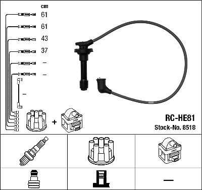 8518 NGK Ignition Cable Kit for HONDA
