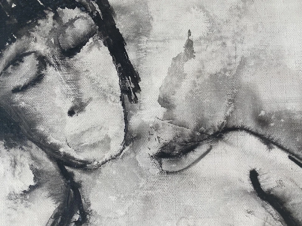 Aquarell Karl-Heinz Grünewald Interieur Frau Mann Akte - Bild 4 von 4