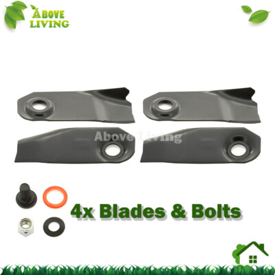 4 X Blade & Bolt For 1974-2013 Victa Bushranger Rear Catcher Lawn Mower 18'' Cut