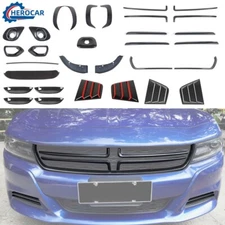 Carbon Fiber Grille Inserts Door Handle Decor Cover Trim for Dodge Charger 2015+