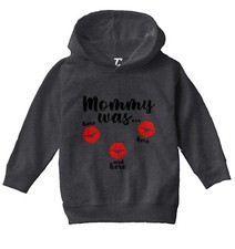 Mommy Was Here Here And Here - Valentine's Day Kisses Toddler/Youth Hoodie