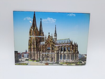 Coeln Köln Dom Südseite Wandbild Hinterglas gewölbt Perlmutteinlagen 18x13cm B02