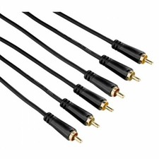 Image of Hama Audio/Video Cable 3 RCA plugs - 3 RCA Plugs Gold plated 5 metres 00122159