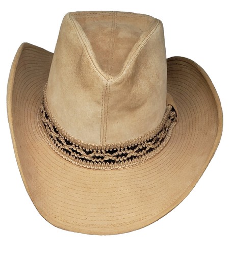 Bill Connor Straw Hat with Black Suede Trim/Braid and Suede Sweatband EUC Conner Hats | Shop Handmade Hats main image 4
