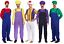thumbnail 1  - Mens Super Mario Bros Luigi Wario Waluigi Mushroom Workman Plumber Fancy Dress