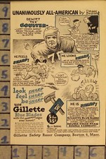 1946 FRANK WILLIAMS FOOTBALL COULTER GILLETTE SPORT RAZOR VINTAGE ART AD  ZE45