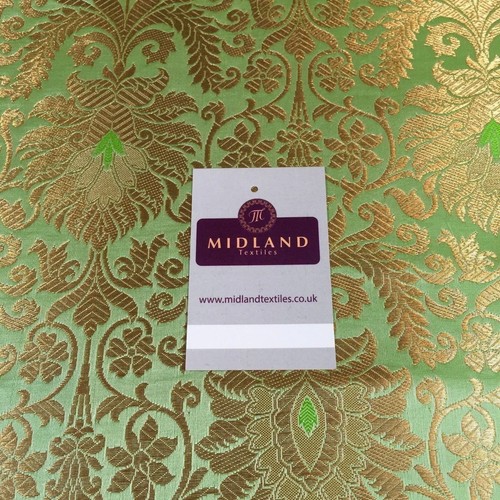 £14,99/m Oro Floreale Metallizzato Indiano Finta Seta Banarsi Broccato Tessuto 45" M282 - Foto 117 di 156