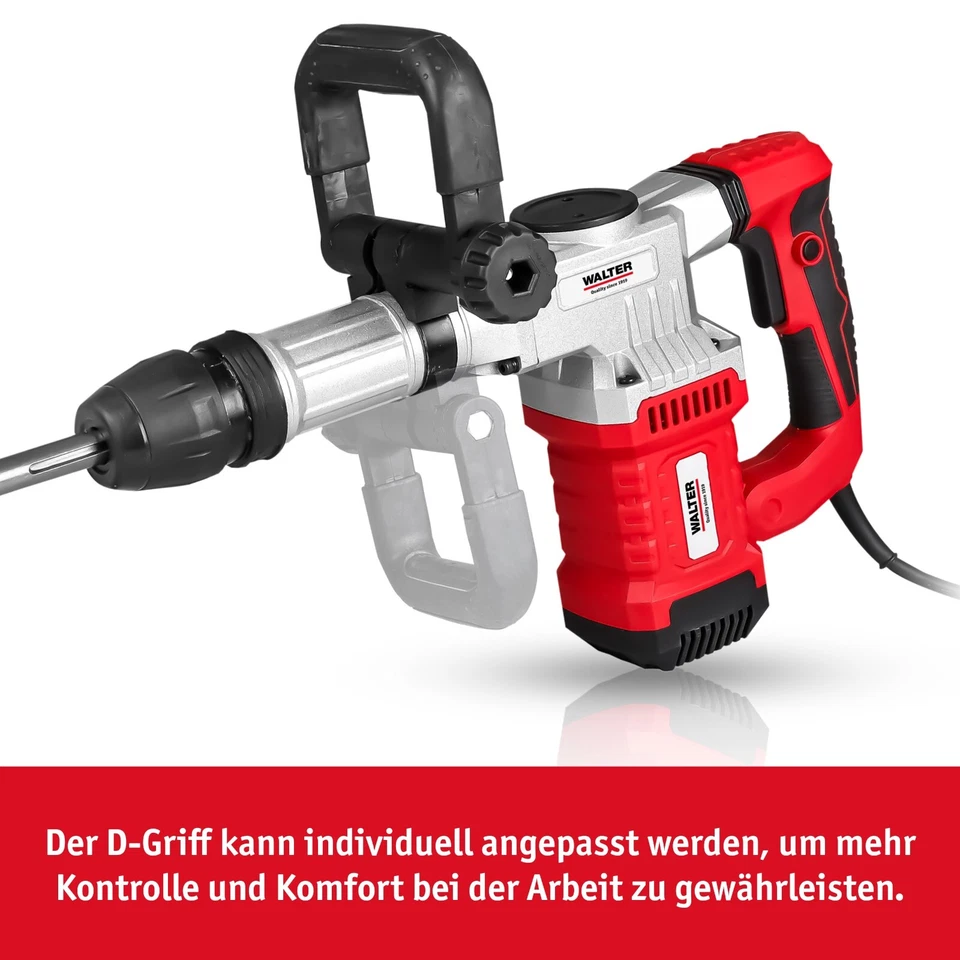 WALTER SDS Max Stemmhammer Abbruchhammer 1300W, inkl Koffer, Spitz- Flachmeißel - Bild 3 von 4