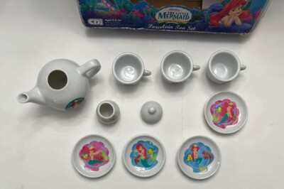 DISNEY Princess The Little Mermaid Mini Porcelain Tea Set Read (missing 2 Parts)