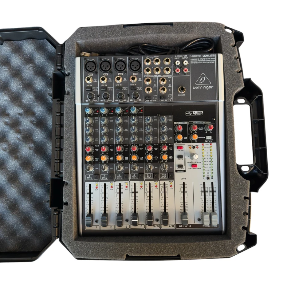 Behringer Xenyx 1204USB Mixer with CASEMATIX 17-in Hard Shell Mixer Travel Case - Image 3 of 4