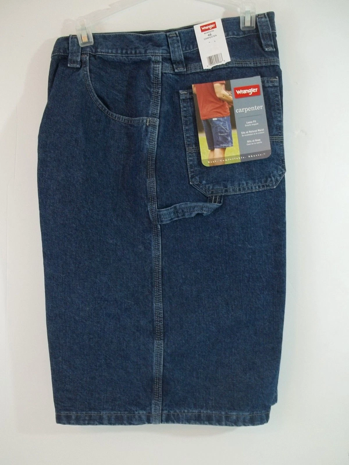 NWT Wrangler Carpenter Dark Denim Blue Jean Shorts Tech Pocket 32 through 46