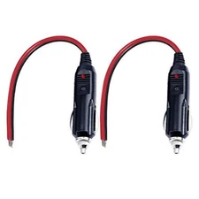 12V 15A Male Plug Cigarette Lighter Adapter Power Plug For Car Backup, 2 Pack