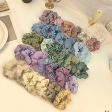 10/7/3X Elastic Hair Bands Floral Scrunchies Rubber For Womens Holiday Headwear
