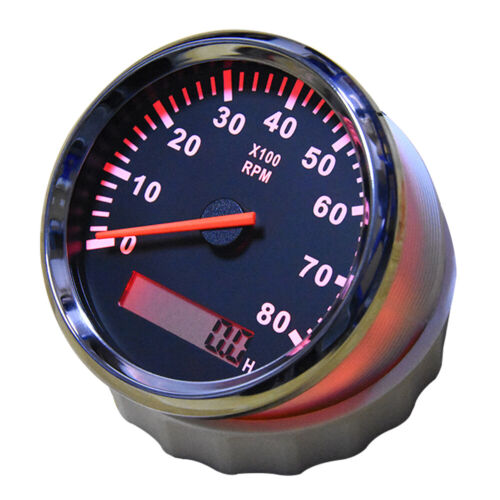 85mm Marine Tachometer LCD Hourmeter Boat Car Truck 8000RPM Tacho Meter Gauge - Picture 5 of 8