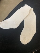 36 pair lot. LIGHT PALE CREAM Doll Socks. American Girl Doll Size Foot of 2