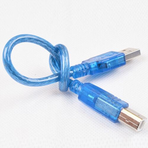 Krótki kabel drukarki USB 2 0 niebieski typ A wtyczka do wtyczki typu B 30 cm (ok.) - Zdjęcie 1 z 7