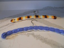 2 Vintage Clothes Hangers Yarn Crocheted Crochet Handmade Storage Home Decor