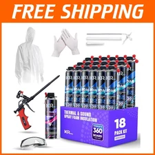 Complete 18 Pack Spray Foam Insulation - Waterproof, Fast Drying Quality
